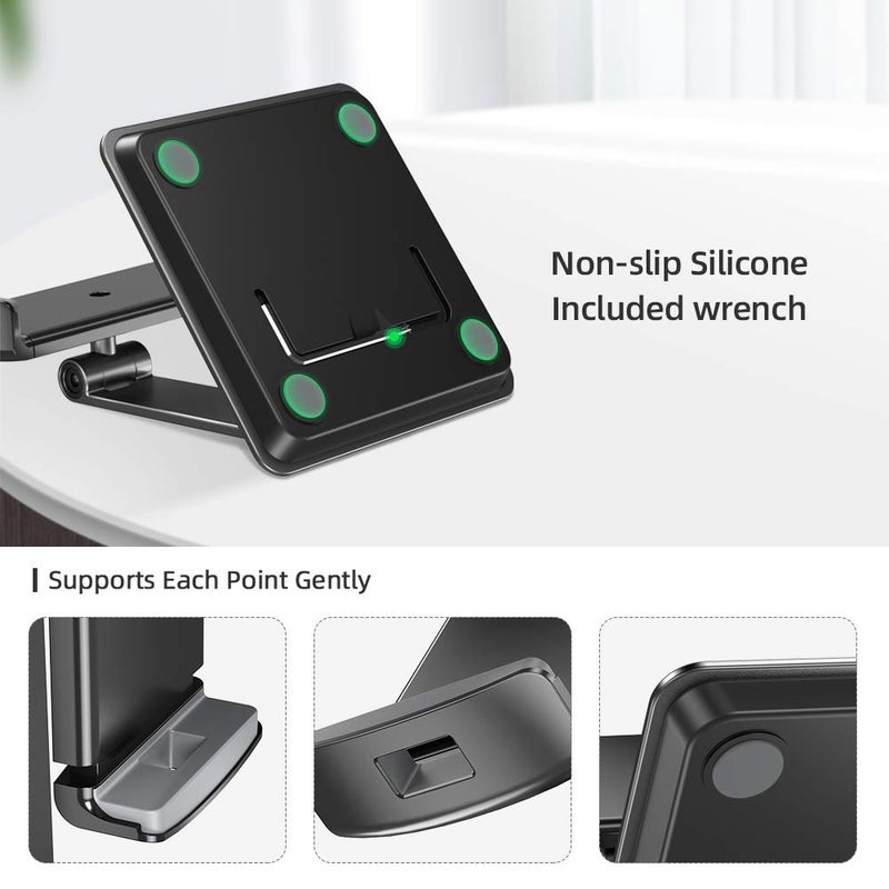 Uperfect حامل شاشة محمول UPERFECT بحجم 5.9''-17.3''، قاعدة دوارة قابلة للتعديل بزاوية 360Â°، مشبك قابل للإمالة بزاوية 180Â°، حامل ألمنيوم قوي لجهاز Pad/Tablet - Image 4